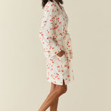Ayla TENCEL™ Lyocell Short Robe in Cherry Jubilee