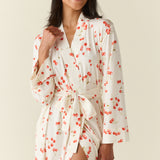 Ayla TENCEL™ Lyocell Short Robe in Cherry Jubilee
