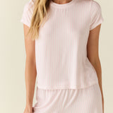 Bryn TENCEL™ Lyocell Tee PJ Set in Pink Stripe