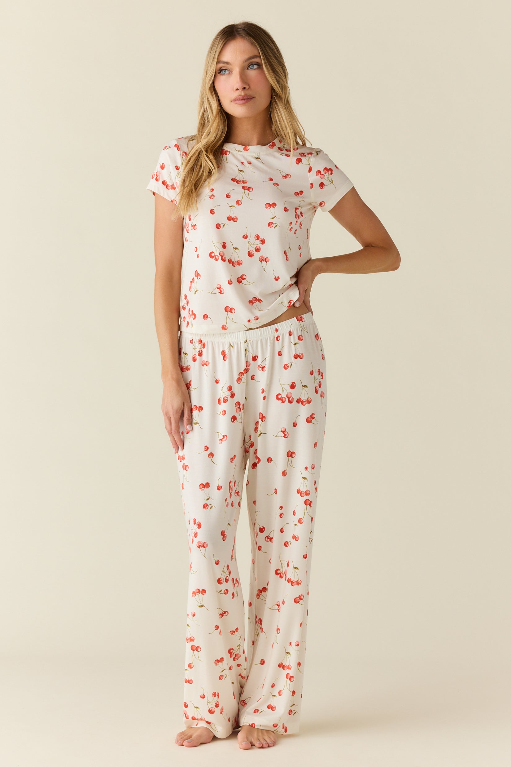 Bryn TENCEL™ Lyocell Tee PJ Set Cherry Jubilee