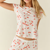 Bryn TENCEL™ Lyocell Tee PJ Set in Cherry Jubilee