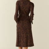 Eden TENCEL™ Lyocell Long Robe in Espresso Leopard