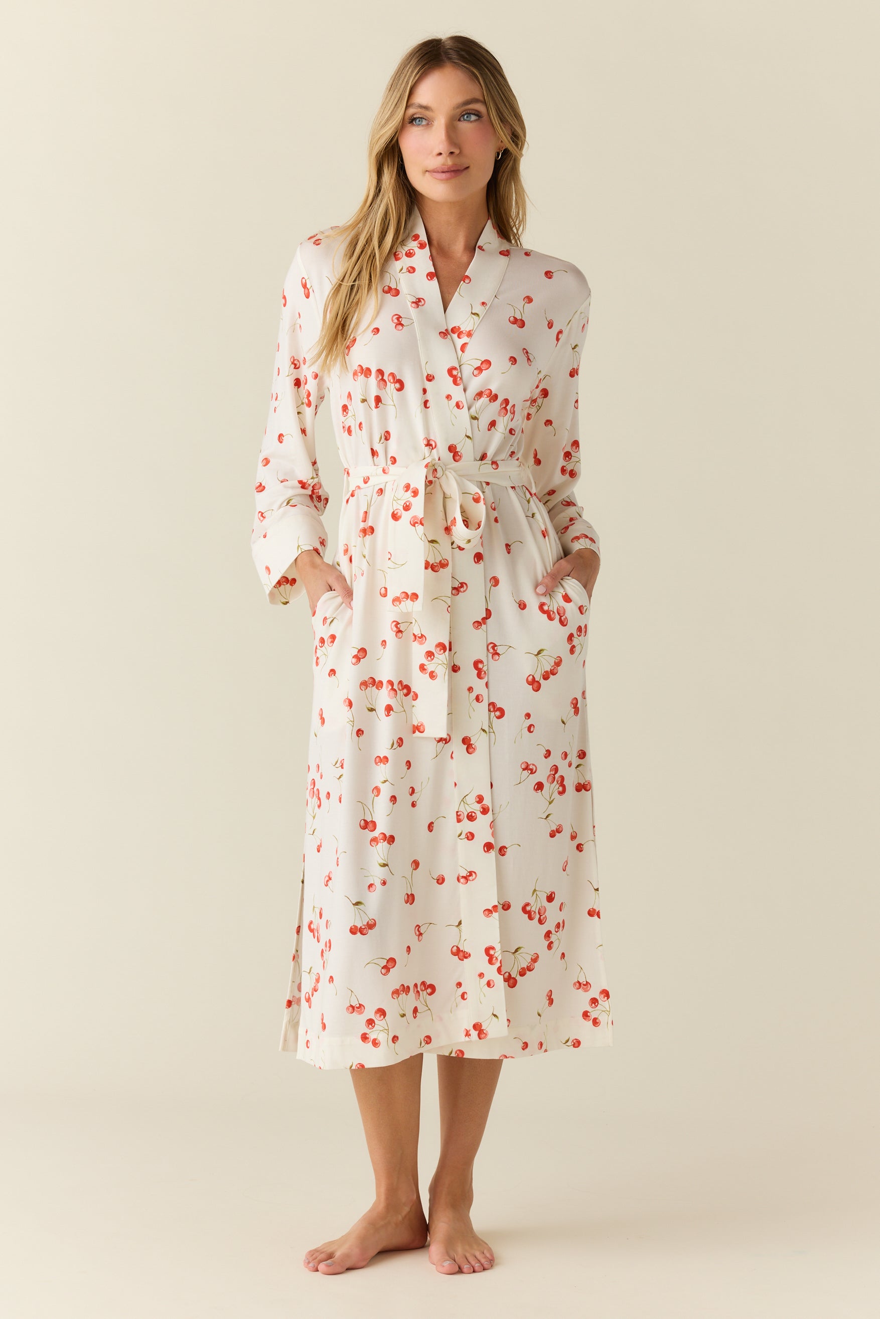 Eden TENCEL™ Lyocell Long Robe Cherry Jubilee