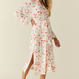 Eden TENCEL™ Lyocell Long Robe in Cherry Jubilee