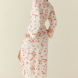Eden TENCEL™ Lyocell Long Robe in Cherry Jubilee