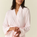 Eden TENCEL™ Lyocell Long Robe in Pink Stripe