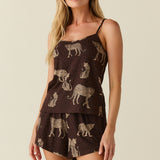 Jenna Cloud Jersey PJ Set in Savanna