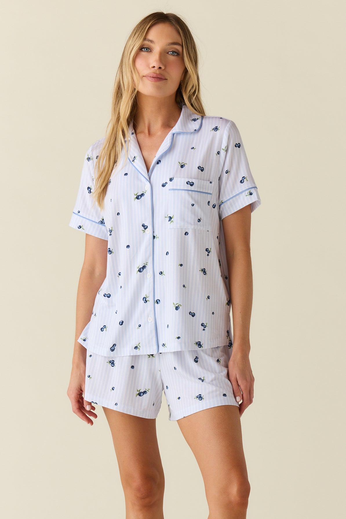 Mila TENCEL™ Lyocell Short PJ Set Blueberry Bliss