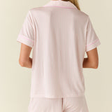 Mila TENCEL™ Lyocell Short PJ Set in Pink Stripe