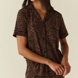 Mila TENCEL™ Lyocell Short PJ Set in Espresso Leopard