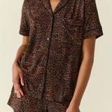 Mila TENCEL™ Lyocell Short PJ Set in Espresso Leopard