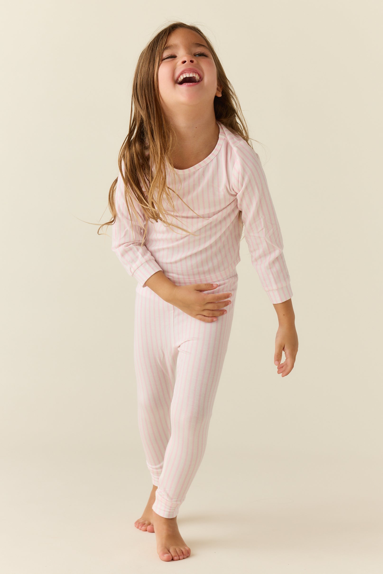 Remy TENCEL™ Lyocell Kids Set in Pink Stripe