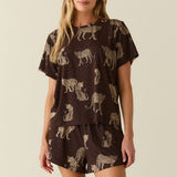 Taylor Cloud Jersey PJ Set in Savanna