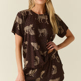 Taylor Cloud Jersey PJ Set in Savanna