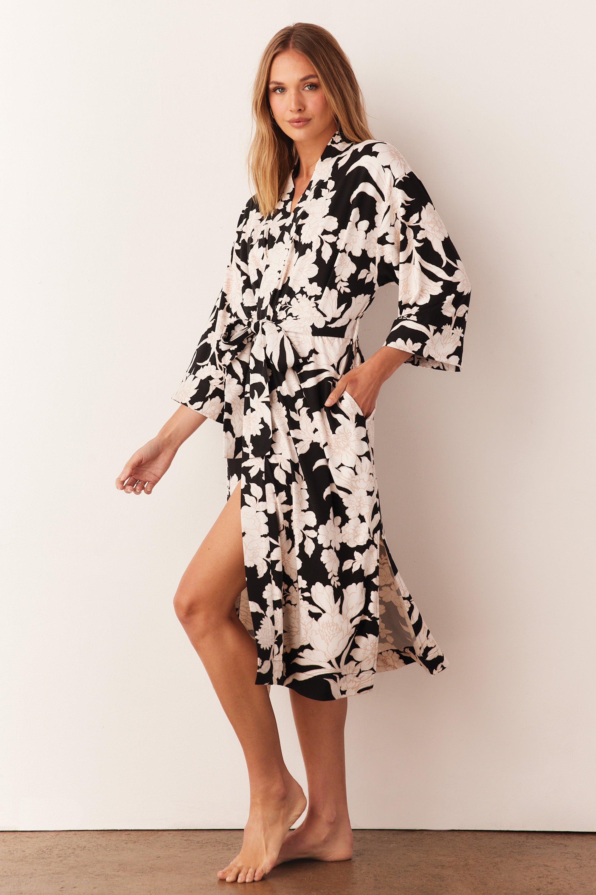 Load image into Gallery viewer, VERA MIDI ROBE | IVORY FLORAL
