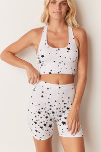 TARA BIKE SHORT |  WHITE STARS