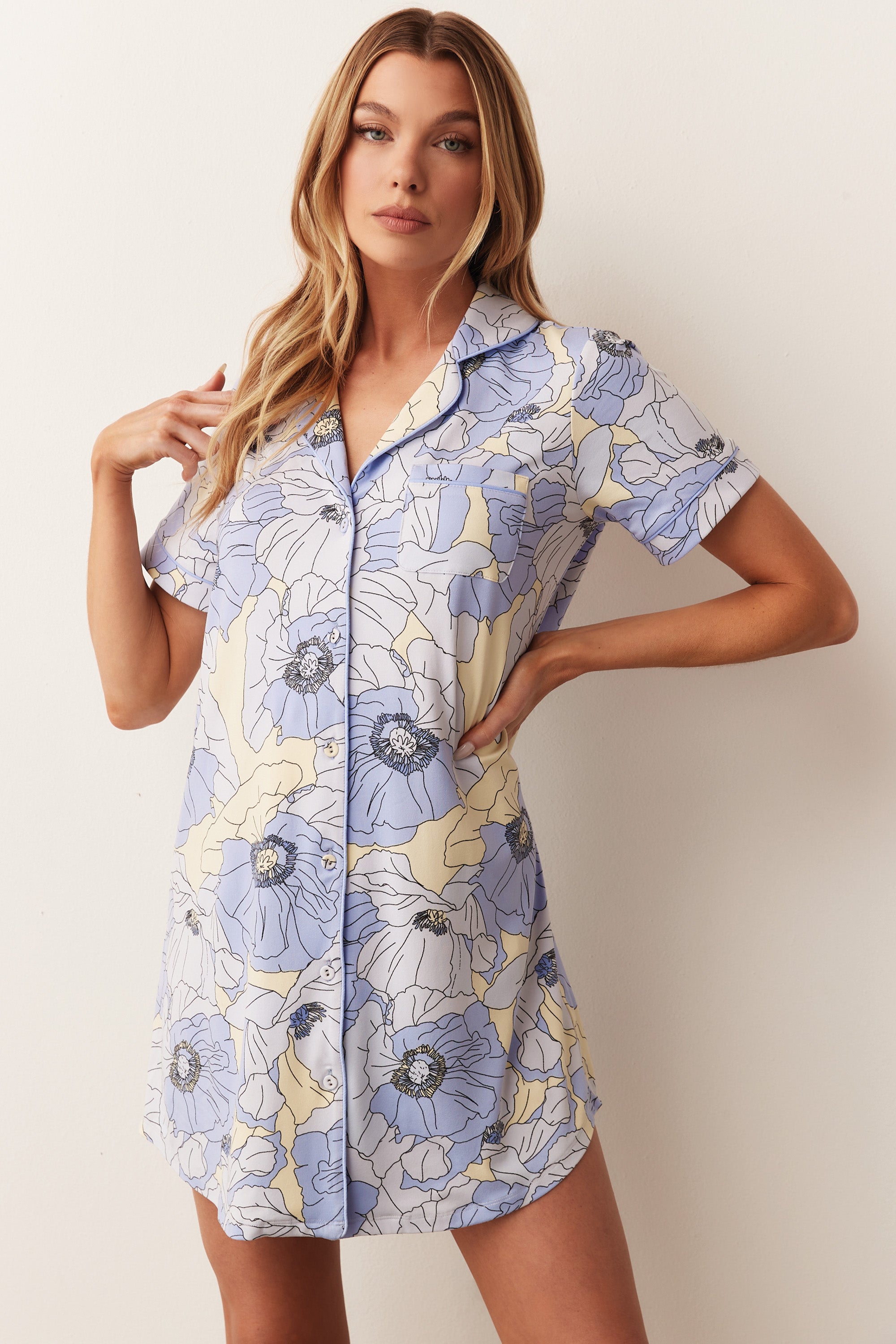 Load image into Gallery viewer, MAEVE SHORT SLEEVE BOYFRIEND SHIRT | POPPY
