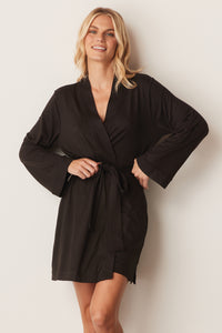 MEADOW CLASSIC SHORT ROBE | SOLID BLACK