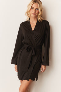 MEADOW CLASSIC SHORT ROBE | SOLID BLACK