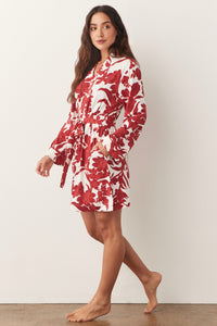 MEADOW CLASSIC SHORT ROBE | SCARLET FLORAL