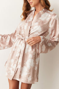 CHERIE SHORT ROBE | NUDE FLORAL