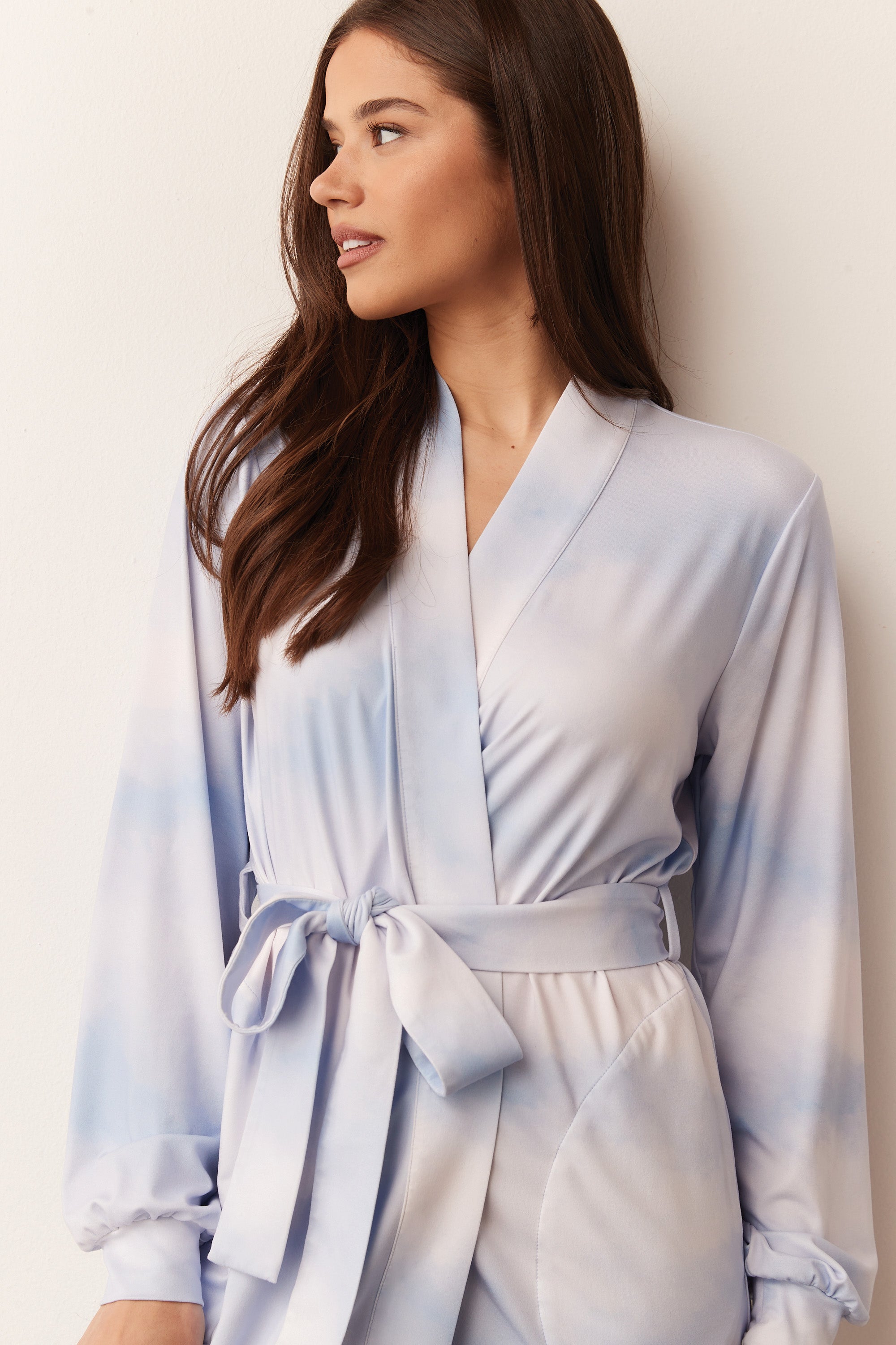 Load image into Gallery viewer, QUINN BANDED SHORT ROBE | DAYDREAM
