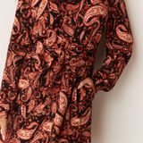 Quinn Banded Short Robe | Paisley