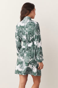 QUINN BANDED SHORT ROBE | FOREST TOILE