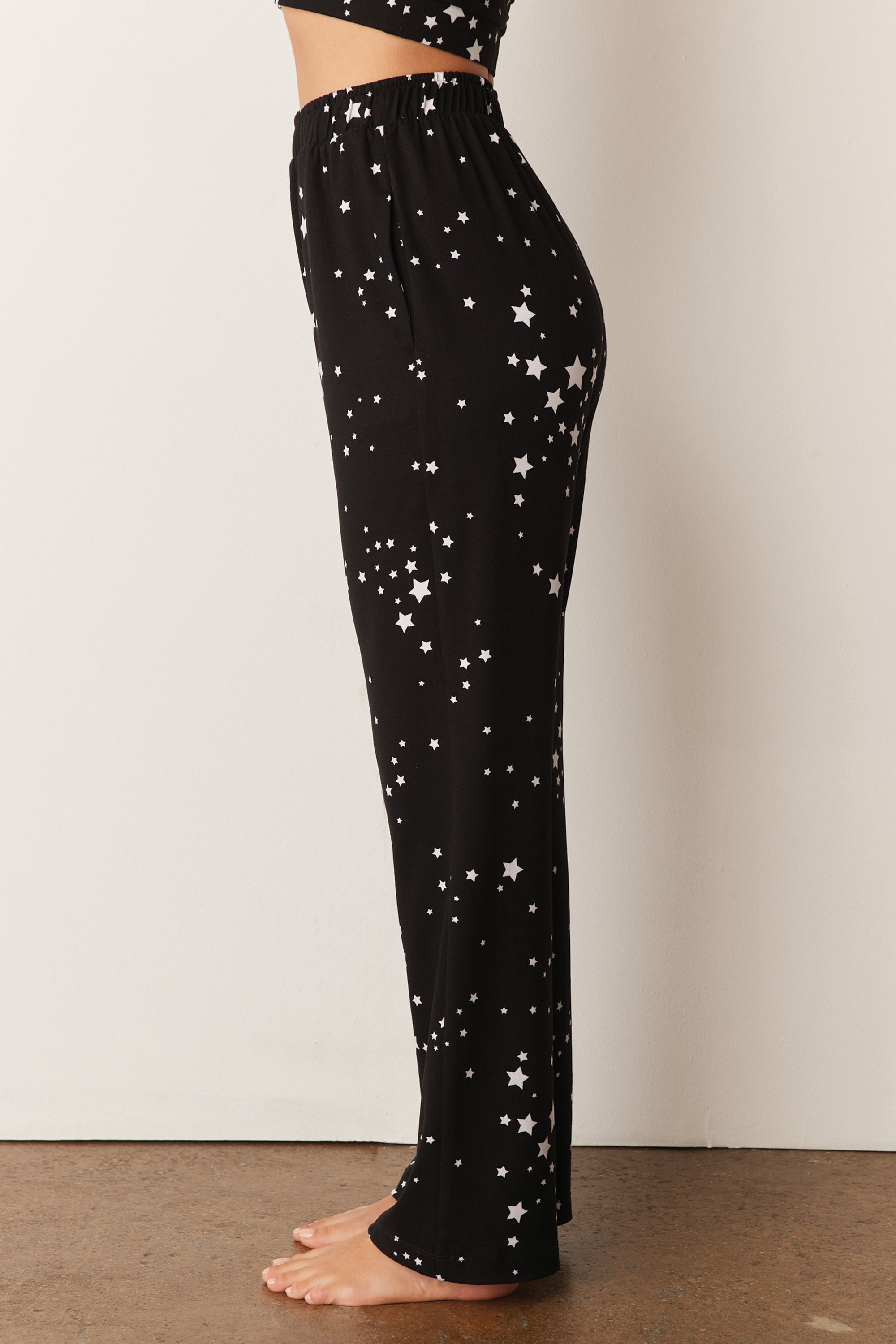 Load image into Gallery viewer, REMI LOUNGE PANT | BLACK STARS
