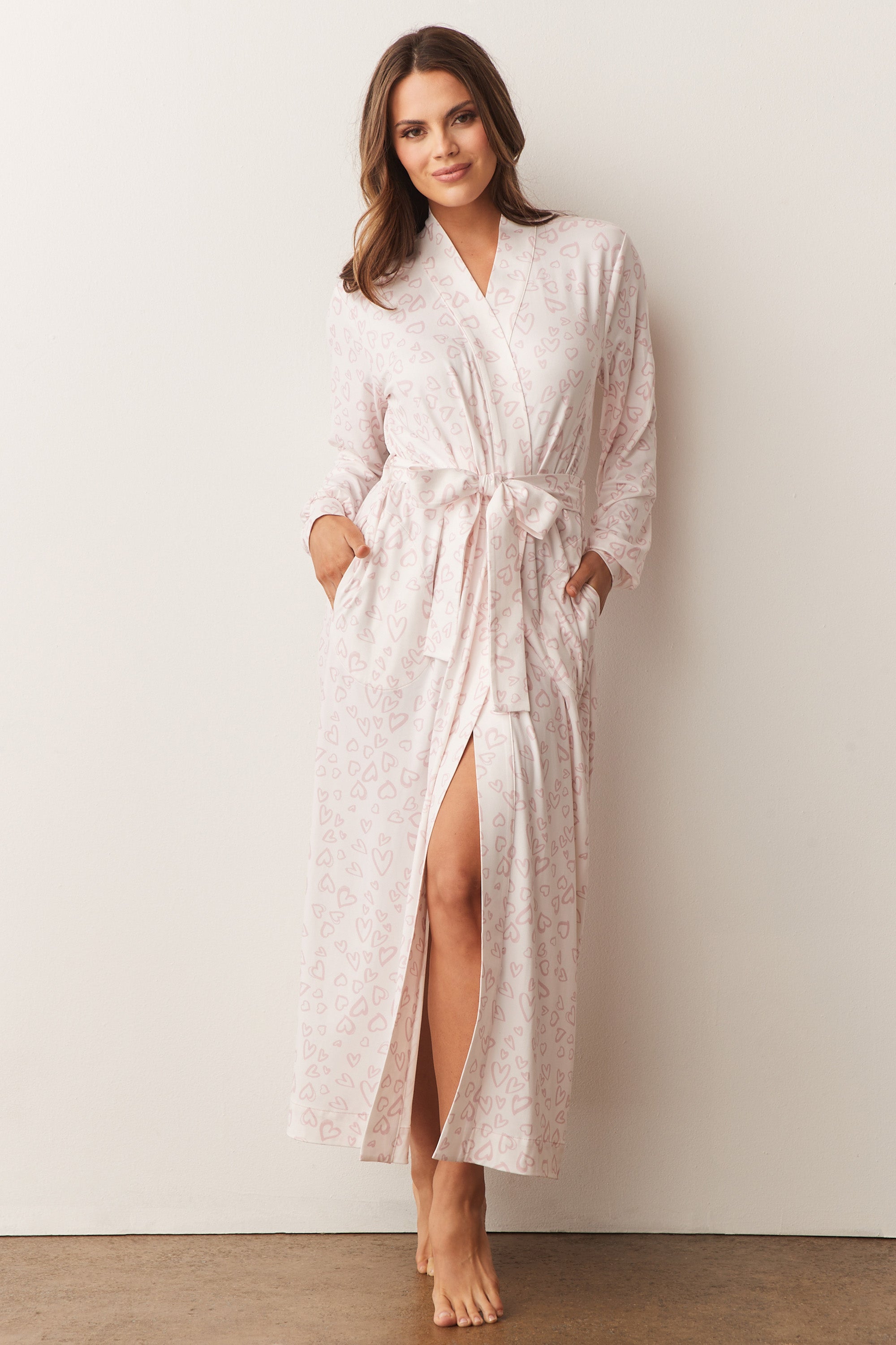 Load image into Gallery viewer, SKYLER BANDED LONG ROBE | SWEETHEART
