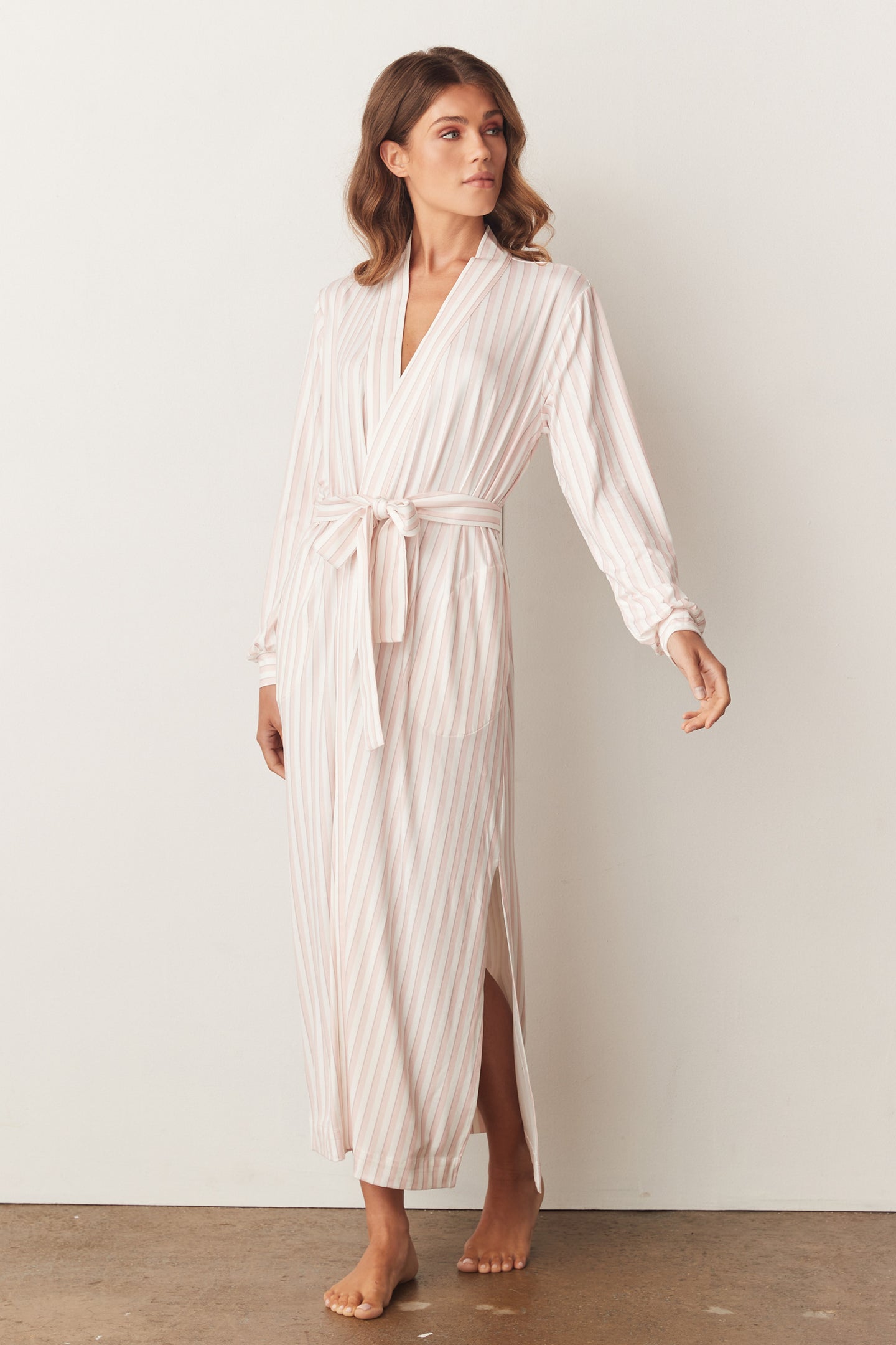 SKYLER BANDED LONG ROBE | SWEET STRIPE