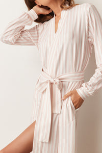 SKYLER BANDED LONG ROBE | SWEET STRIPE